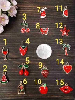 Подвеска металл "Ассорти №3" (красный)